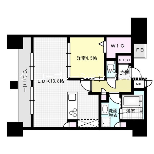 エンクレスト呉服町【Dタイプ】 間取り