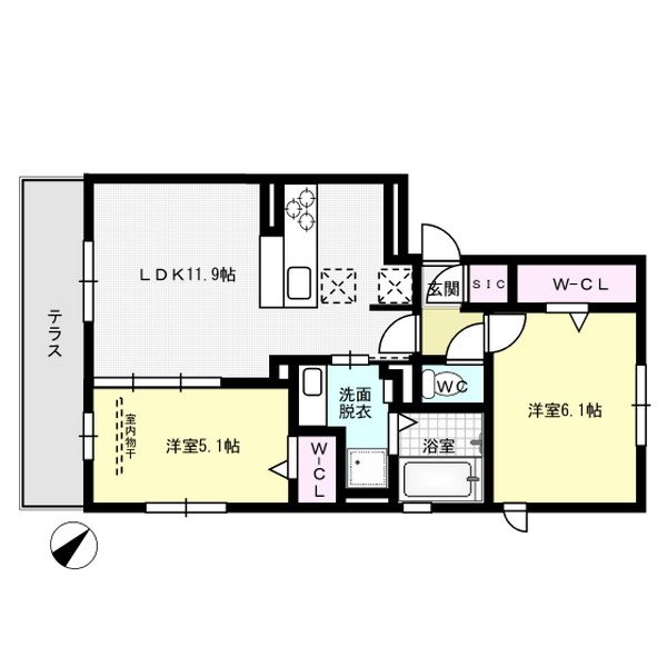 D-roomパークサイド吉塚 101号室 間取り