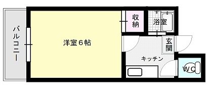 エクセル大橋 407号室 間取り