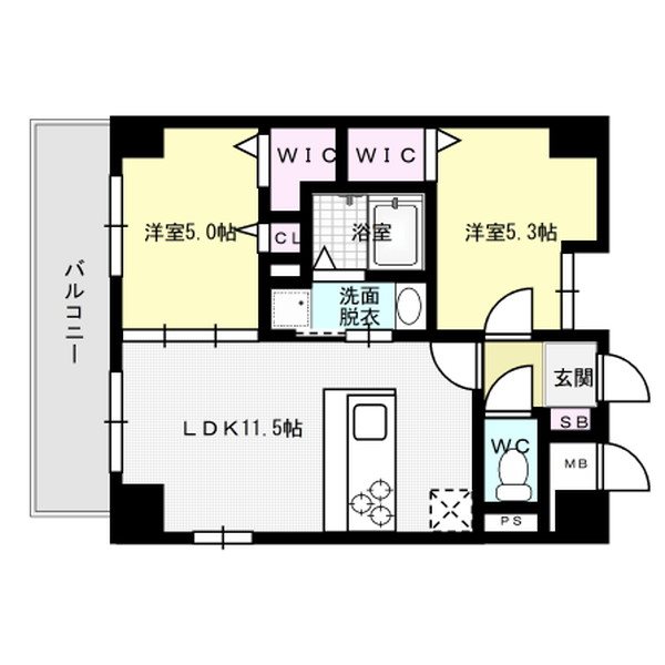 リエゾン東比恵 間取り