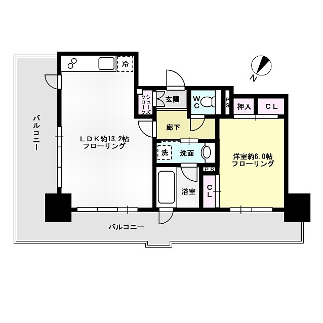 テングッド渡辺通 間取り