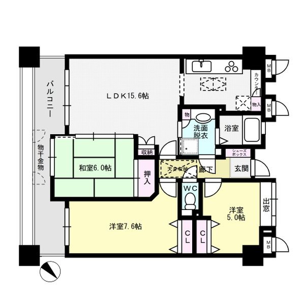 コアマンション白木原ネクステージ 402号室 間取り