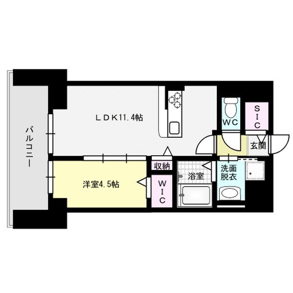 ドゥバーグ渡辺通  間取り