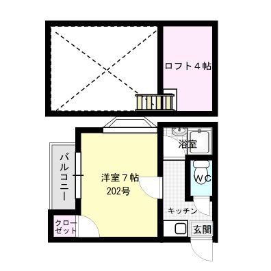 ラポール井尻 202号室 間取り