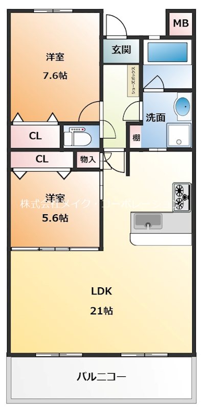 カーサ・ビアンカ 間取り図