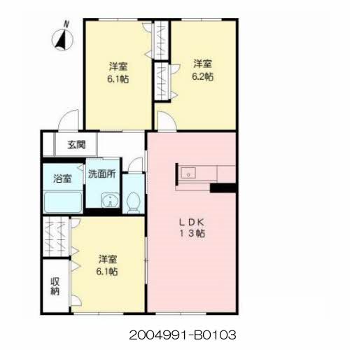 エコロジースクエア須玖南B棟 間取り図