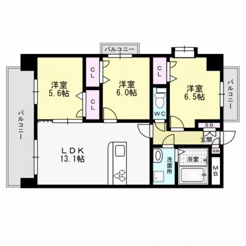 B・Jガーデン室見 間取り