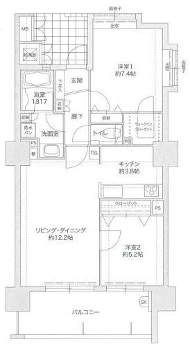 ウェルリバービュー天神 間取り