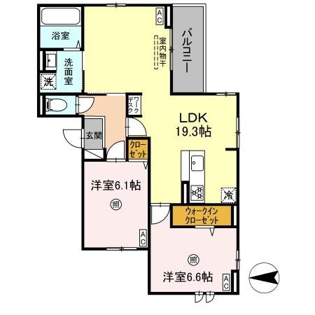 D-room弥生B棟 間取り