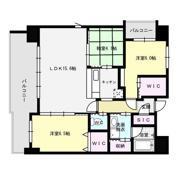 アクシオン白木原プレミアム 201号室 間取り