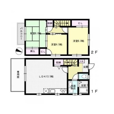 ファインコートD棟【駐車場無料】 間取り