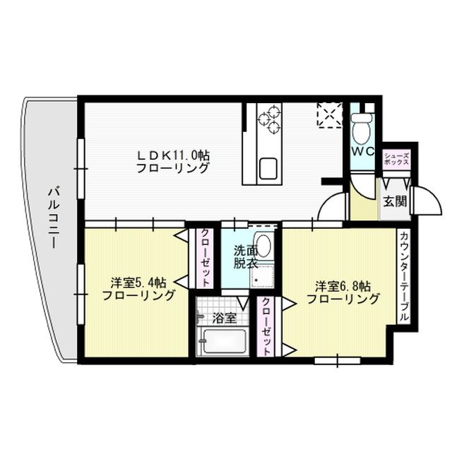 ルッシェ渡辺通  間取り