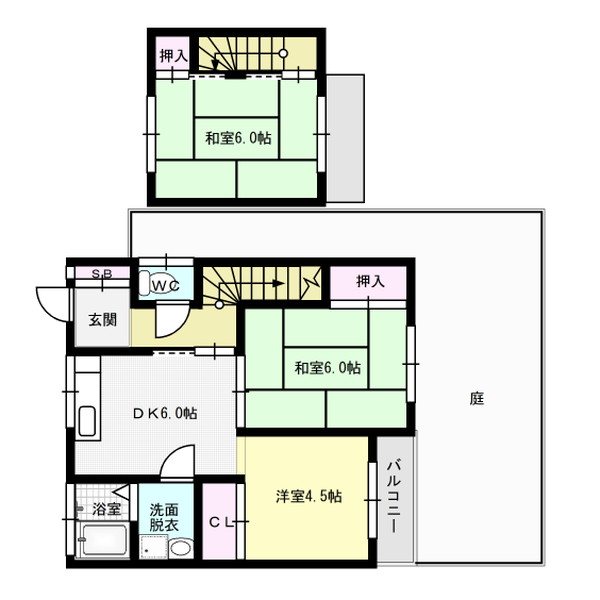 唐人町２丁目貸家 間取り