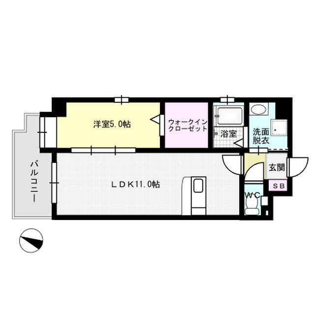 サンパーク板付 601号室 間取り