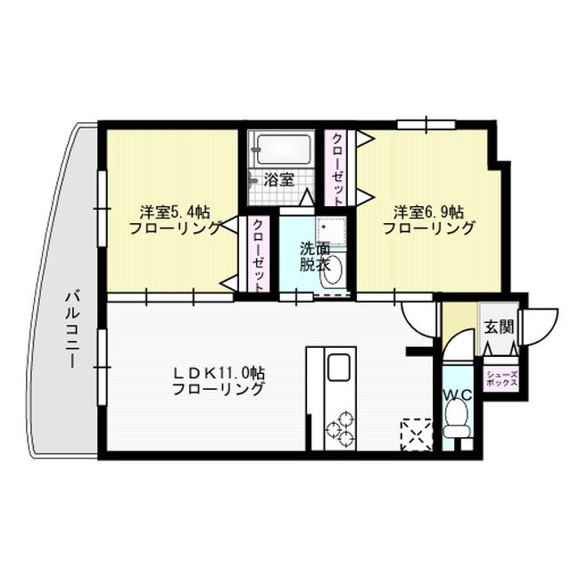 ルッシェ渡辺通 間取り