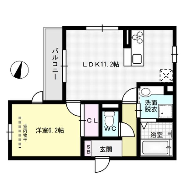 D-roomメゾン空港通 203号室 間取り