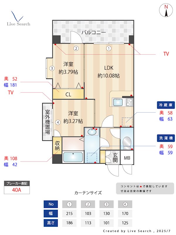 ラシュール・イン寺塚 401号室 間取り