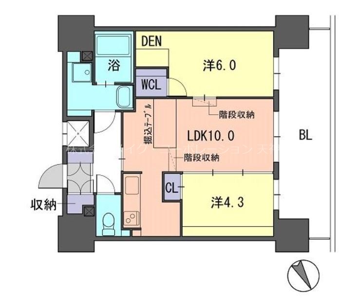 Ｆ・ＰＡＲＣＧＲＡＮＤＭＡＲＫ天神 間取り
