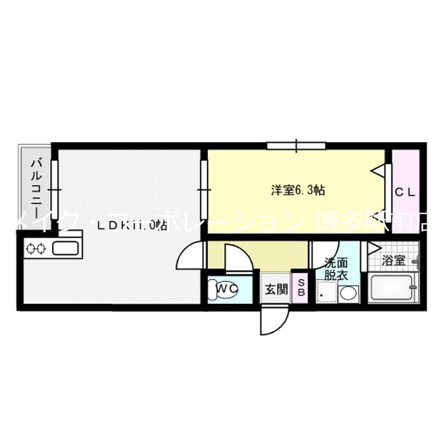 メゾンドティアラ美野島Ⅰ 間取り