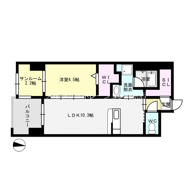 アネーロ西新Ⅳ  間取り