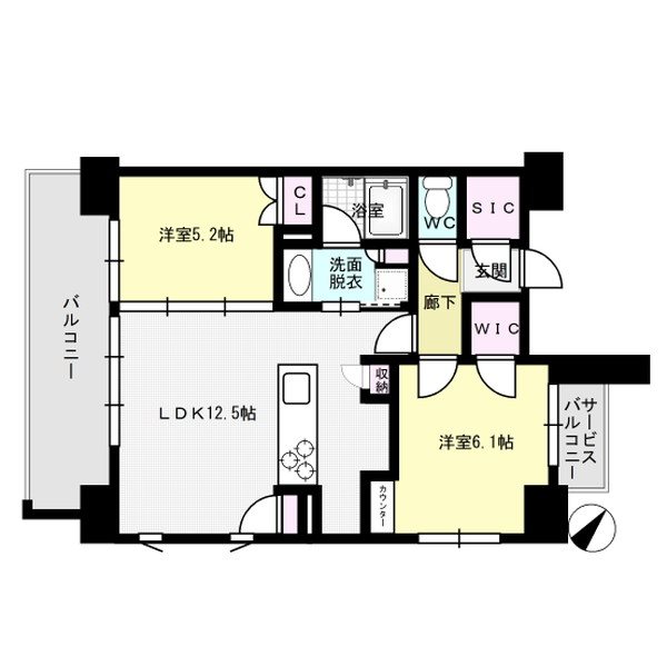 クリオラベルヴィ呉服町ウエスト 間取り図