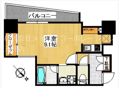 アソシアグロッツォ天神ミッドシティ  間取り図