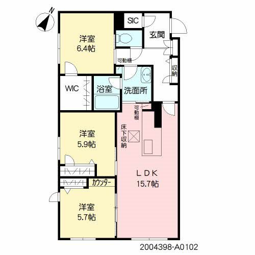 カームハイツ 102号室 間取り