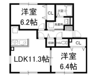 スクエア田村B 間取り