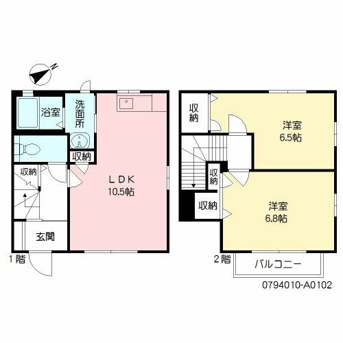 アイリス南山手A棟 102号室 間取り