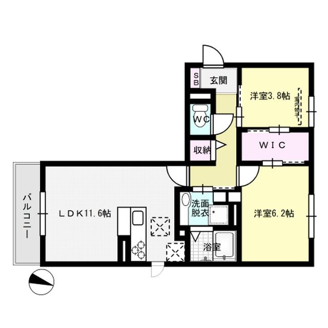 D-room寺塚 伍番館 201号室 間取り