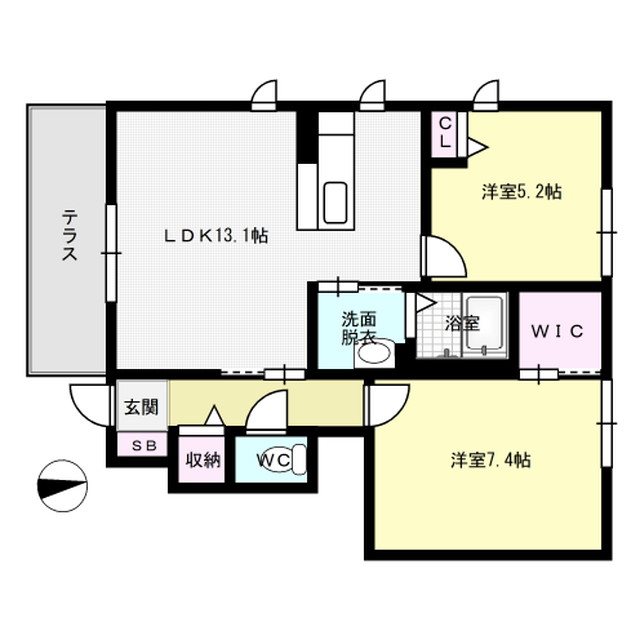 エコロジースクエア須玖南C棟 101号室 間取り