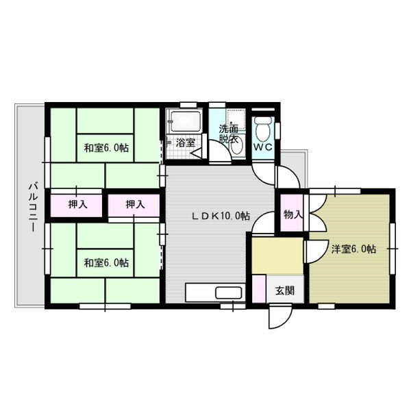 HIROHOUSE15 2-A号室 間取り