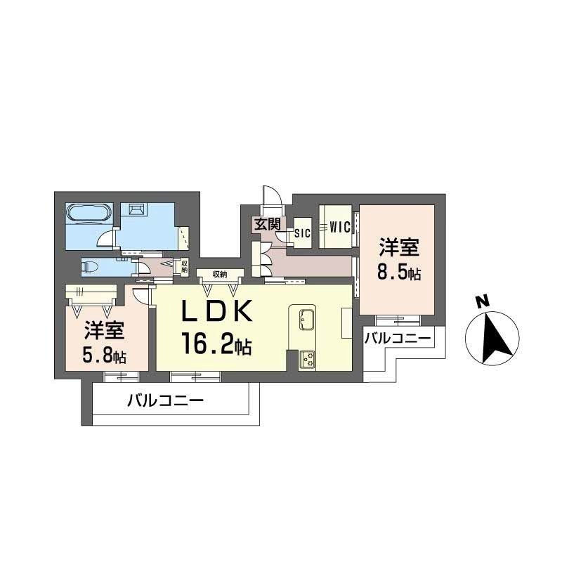ワイエア平尾浄水 間取り