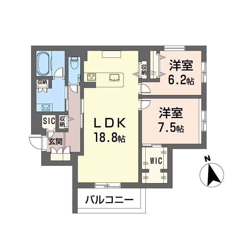 間取り ワイエア平尾浄水 間取り図
