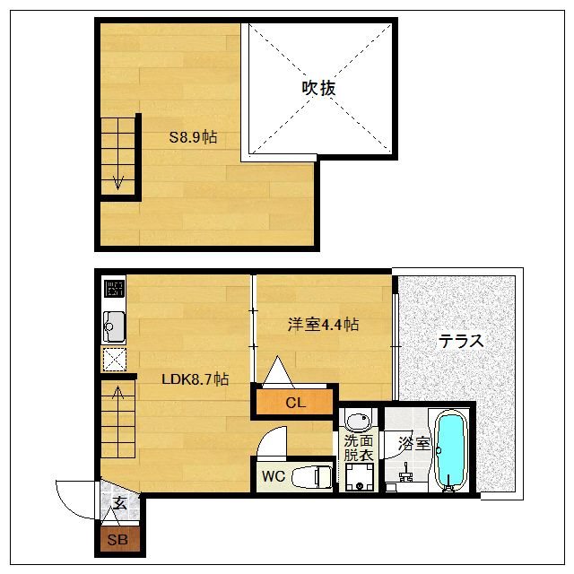 DreamStageBlanca歯科大前B棟 間取り