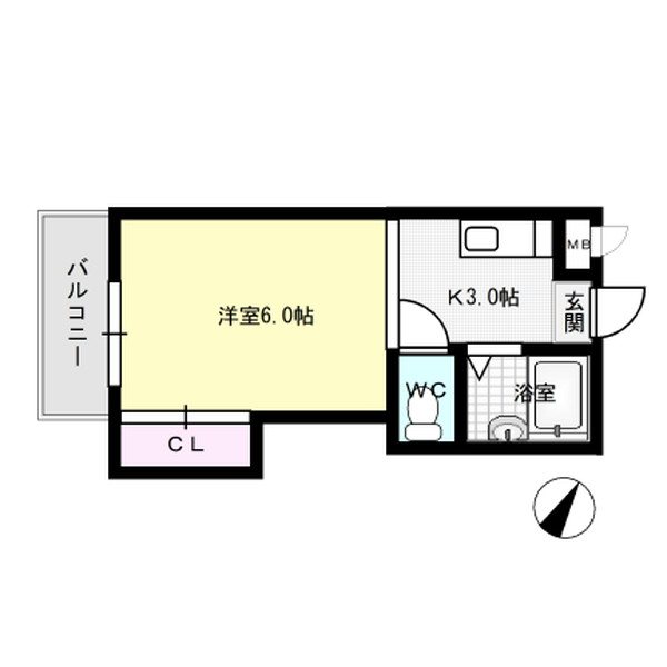 パシフィック白木原 406号室 間取り