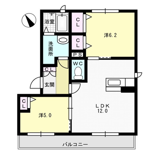 ベレオ大野城A棟 101号室 間取り