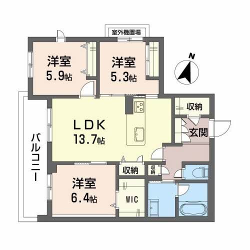 Ecrage M 206号室 間取り
