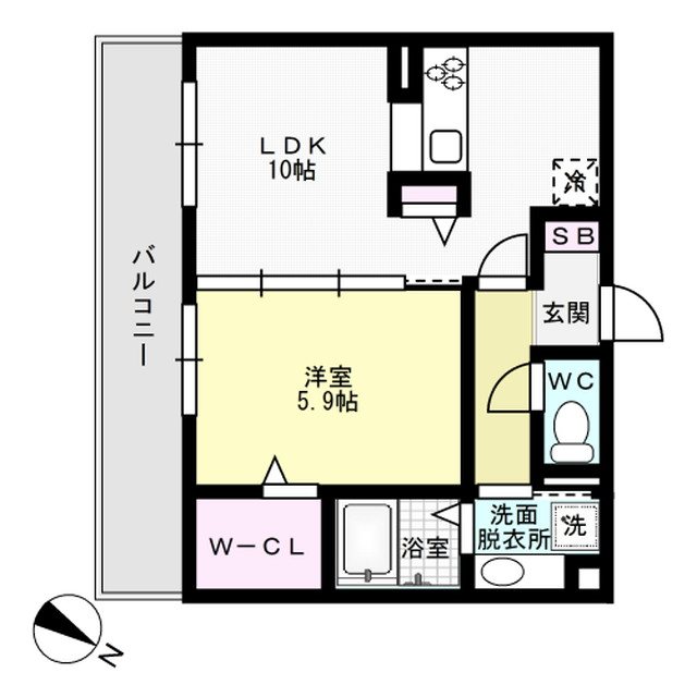 D-room東光寺  102号室 間取り