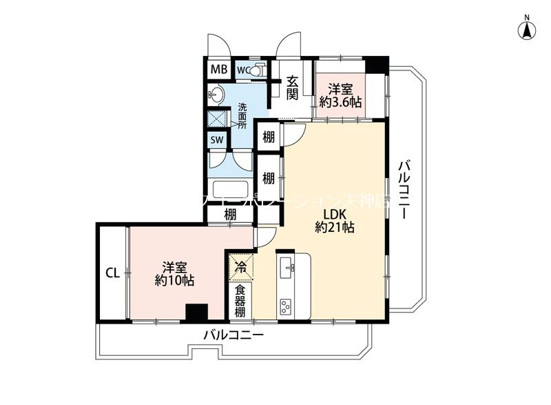 ライオンズマンション大濠第2 間取り
