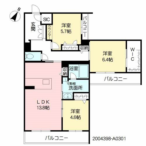 カームハイツ 301号室 間取り