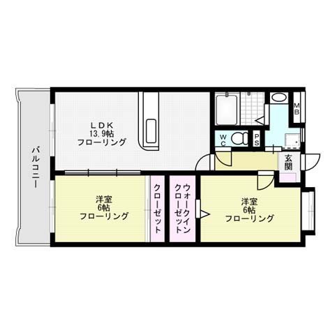 パロスコート 202号室 間取り
