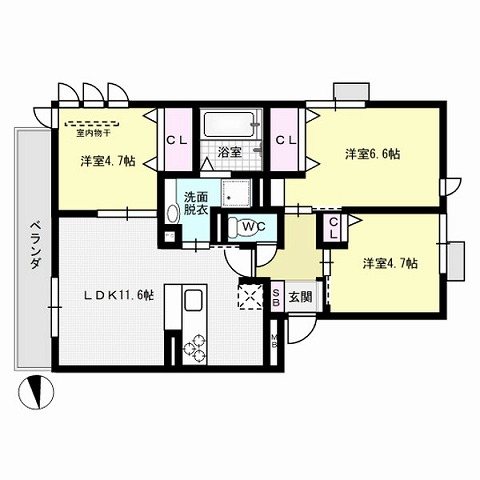 D-room鳥飼 間取り
