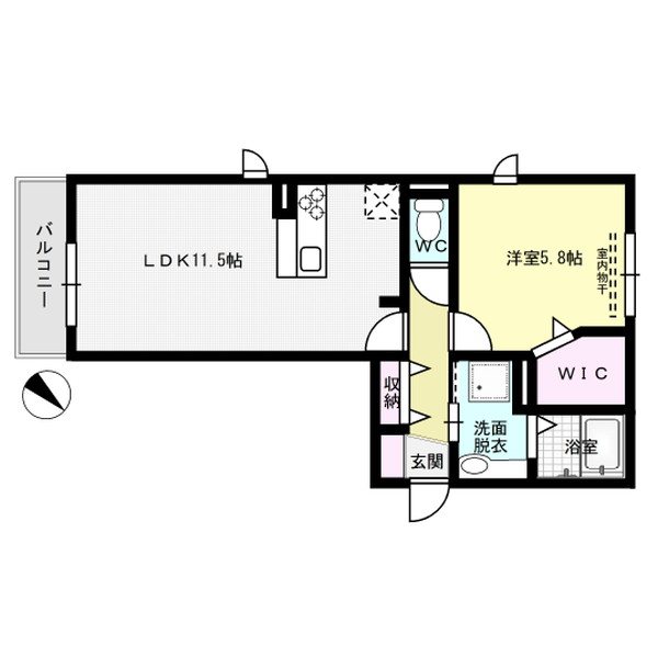D-room博多南弐番館 203号室 間取り