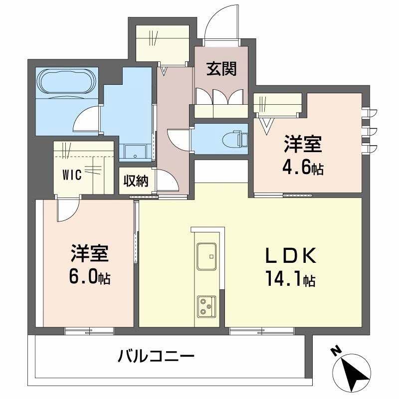 シャーメゾンiroha 101号室 間取り