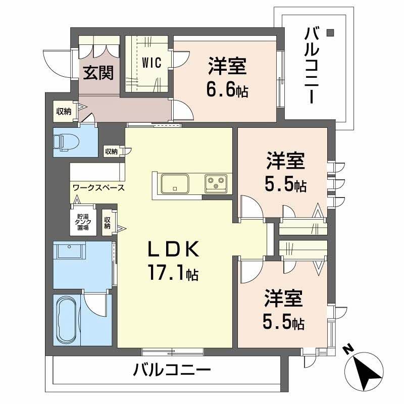 シャーメゾンiroha 201号室 間取り
