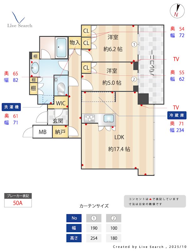 プレミスト天神赤坂タワー 1806号室 間取り