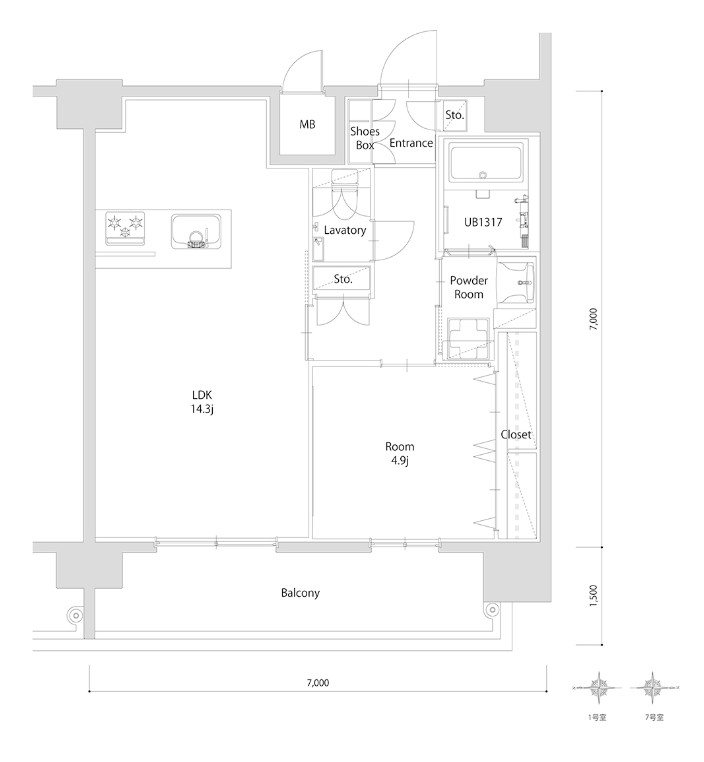 エンクレスト博多PARK SIDE 間取り