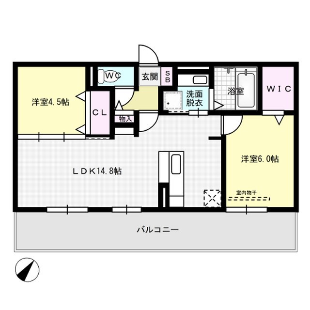 D-room南福岡 参番館 102号室 間取り