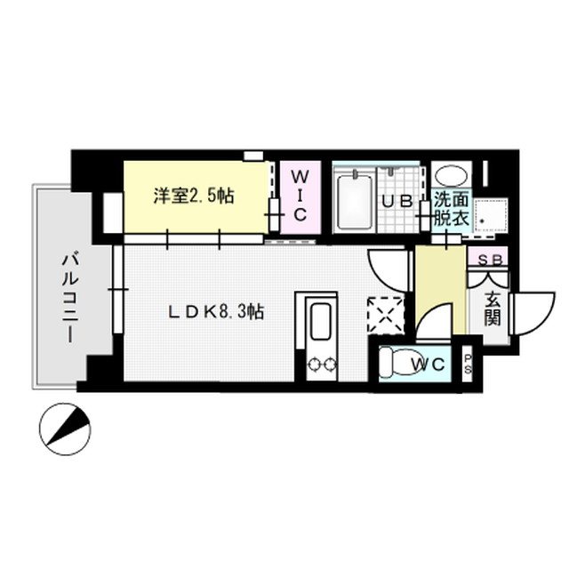 アルティザ春日原駅前マークス 602号室 間取り